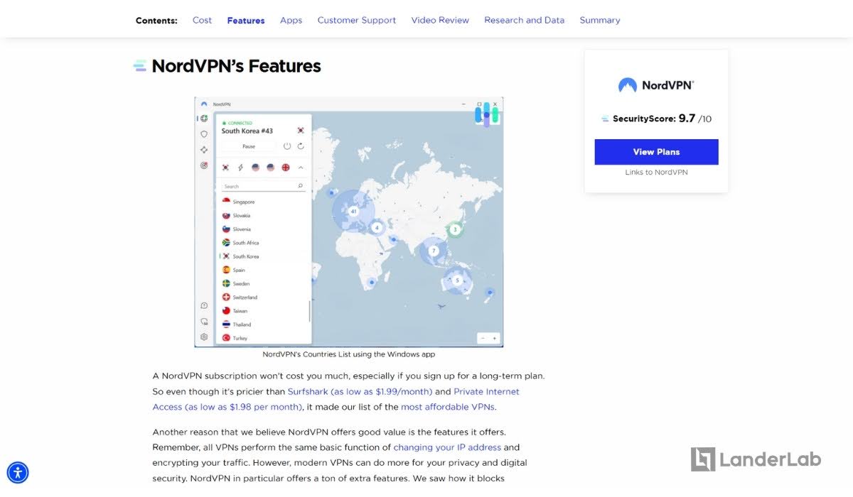 functies van nordVPN