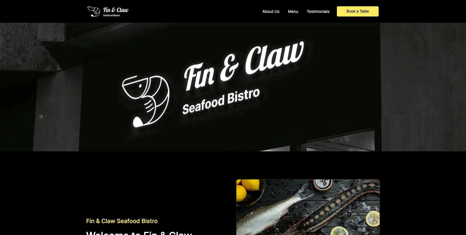 sjabloon voor restaurantlandingspagina