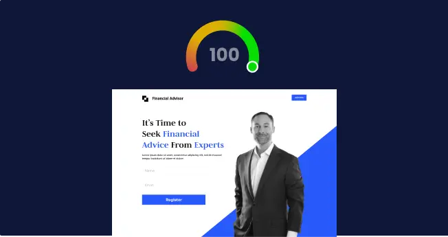 Geschwindigkeitstest einer Landingpage
