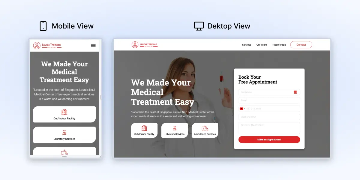 Für Mobilgeräte optimierte Landingpage