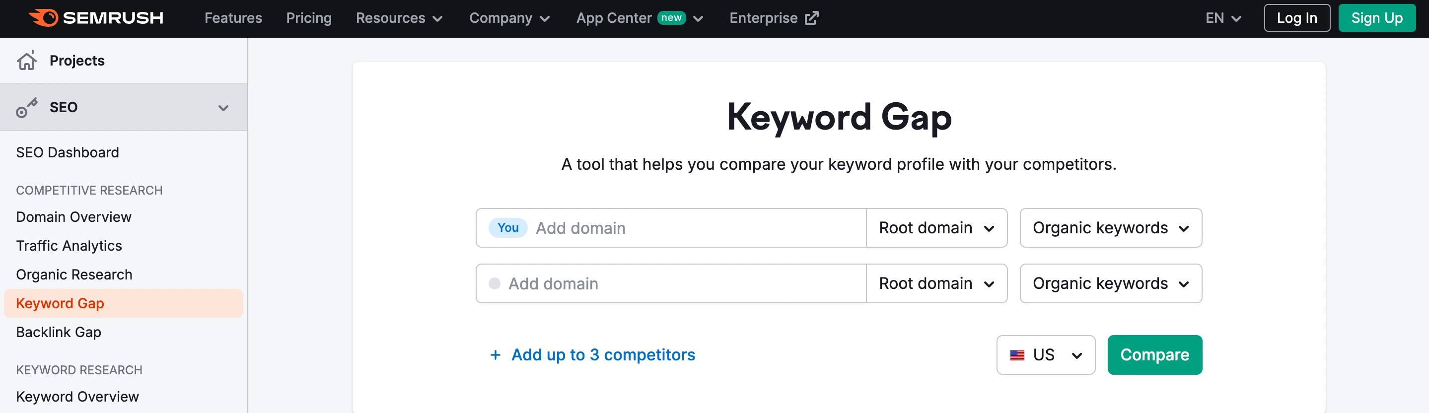 Semrush-Keyword-Gap-Tool