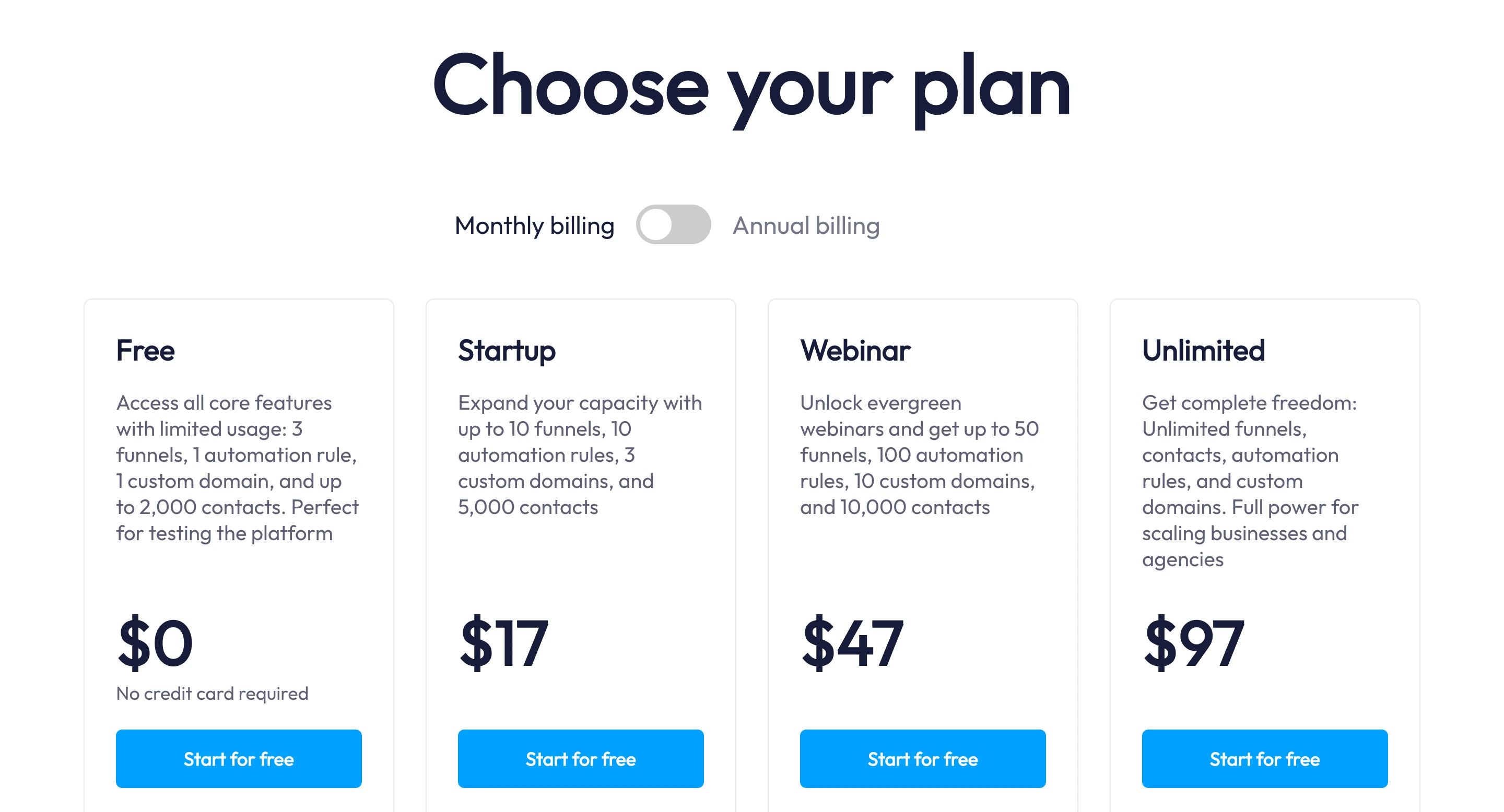 Preise von Systeme.io