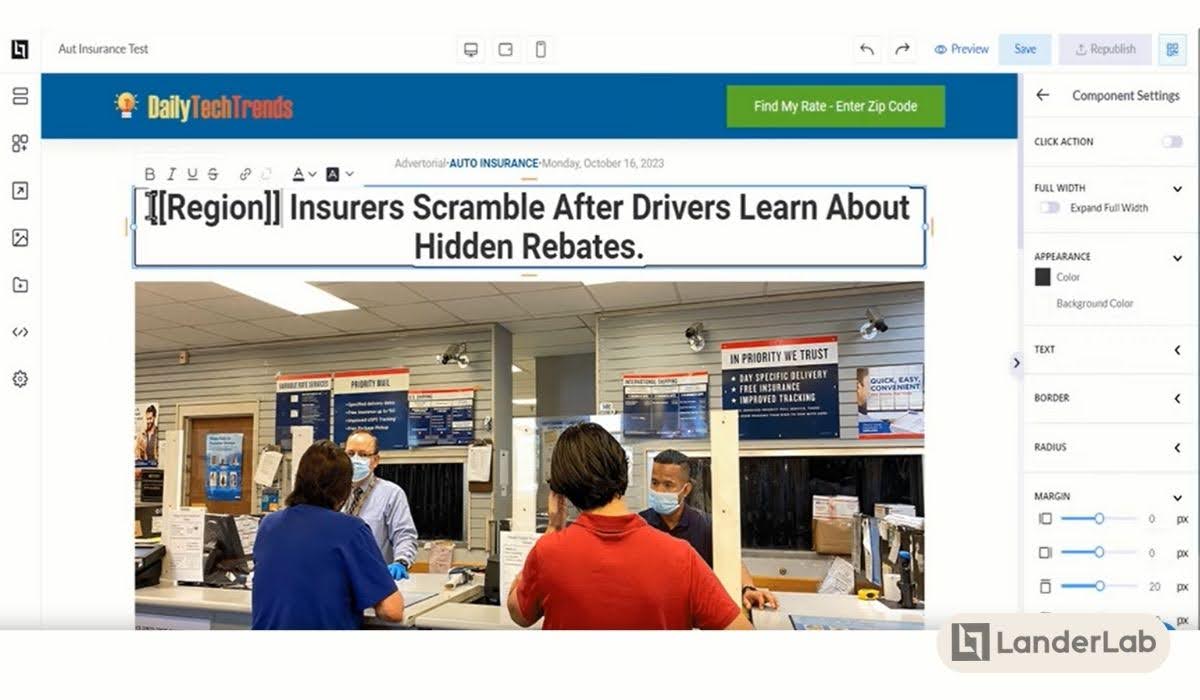 Lokalisierte Landingpage
