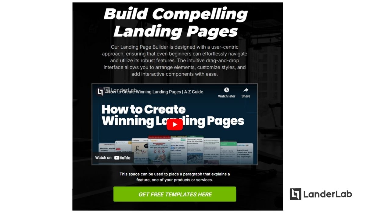 Página de captación de leads con vídeo