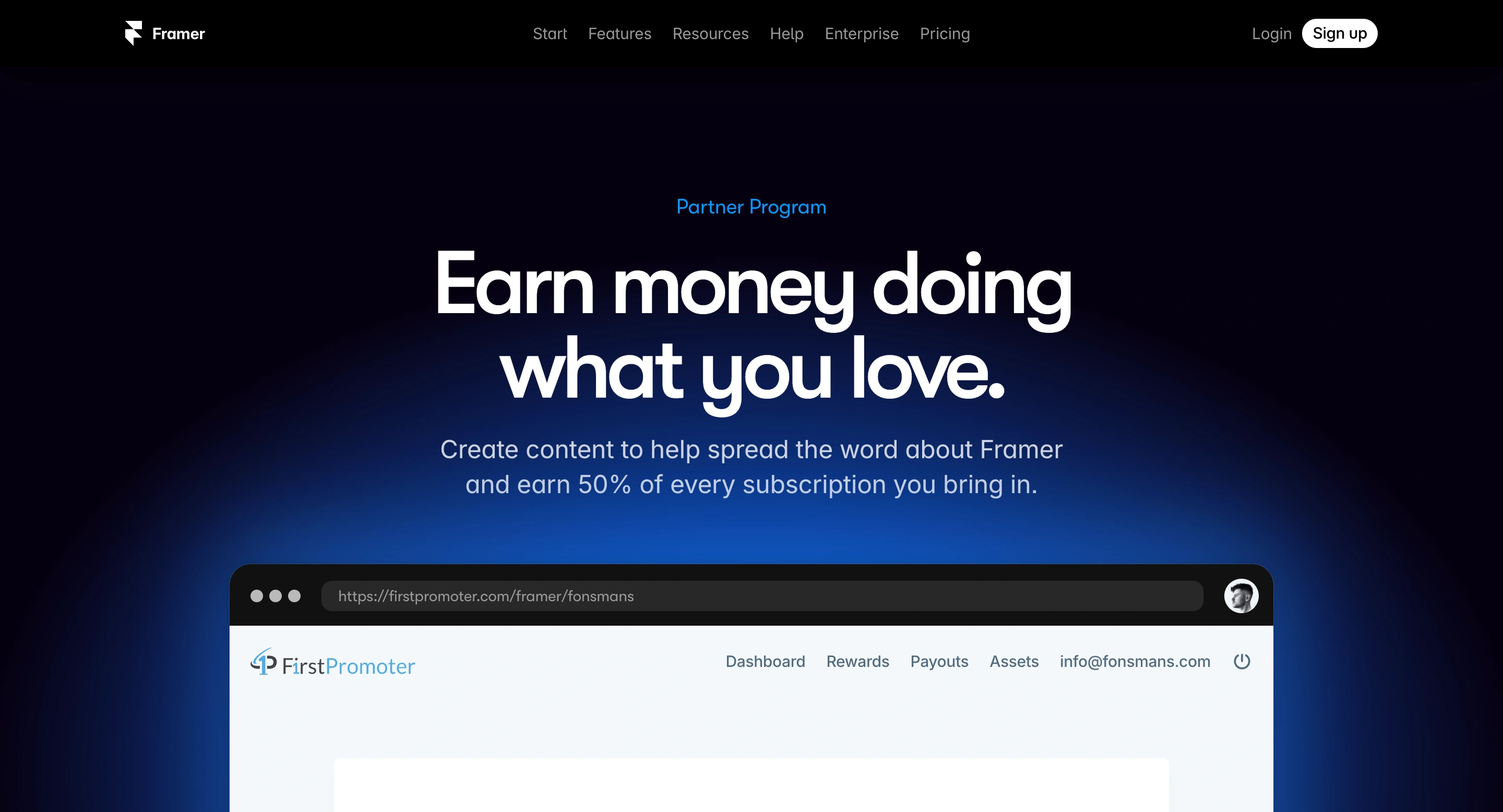 Framer Affiliate-Programm