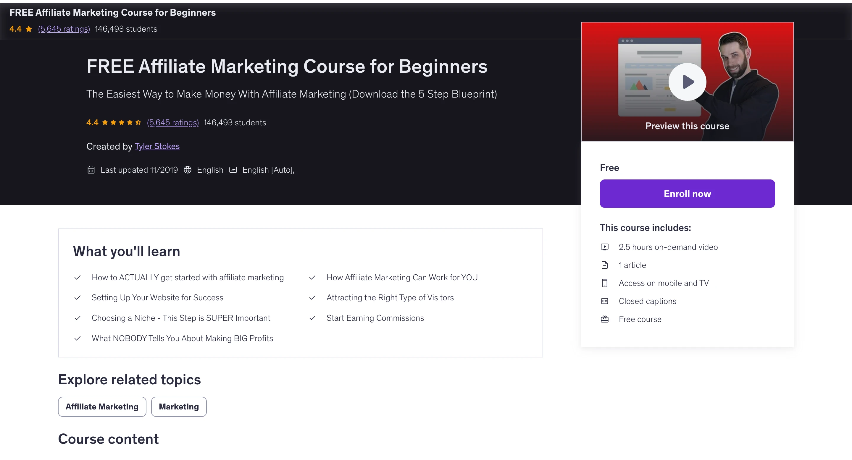 Kostenloser Affiliate-Marketing-Kurs für Einsteiger von Udemy