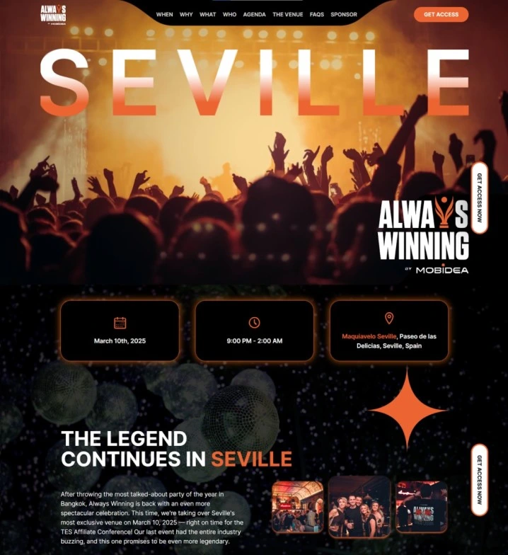 landing page de evento