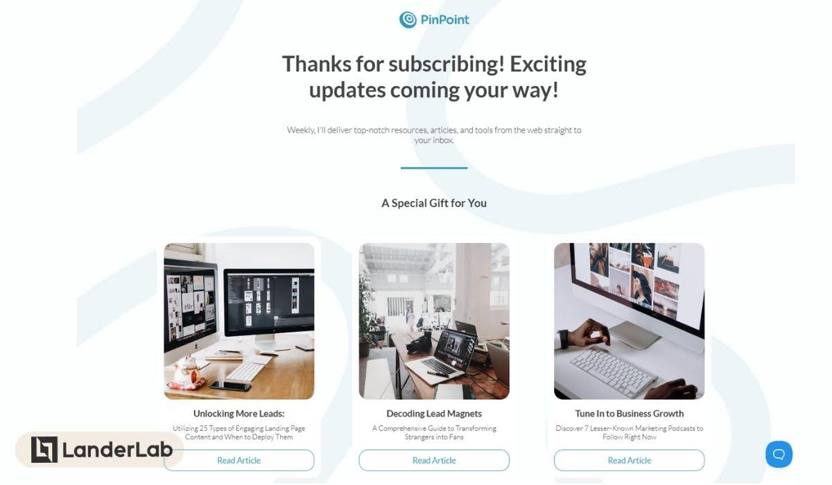 landing page de agradecimiento