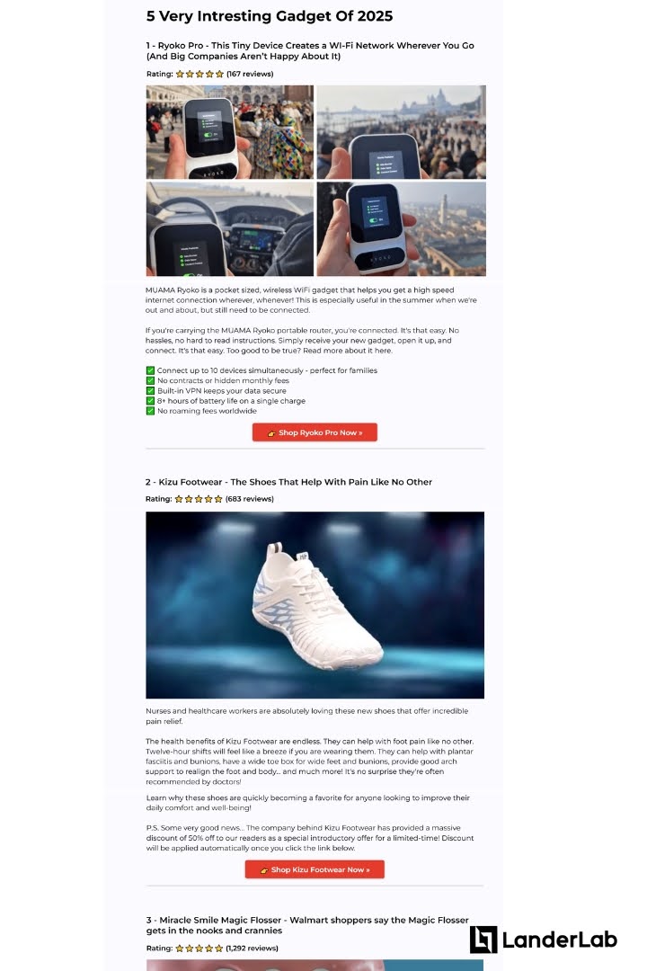 Listicle-Landingpage