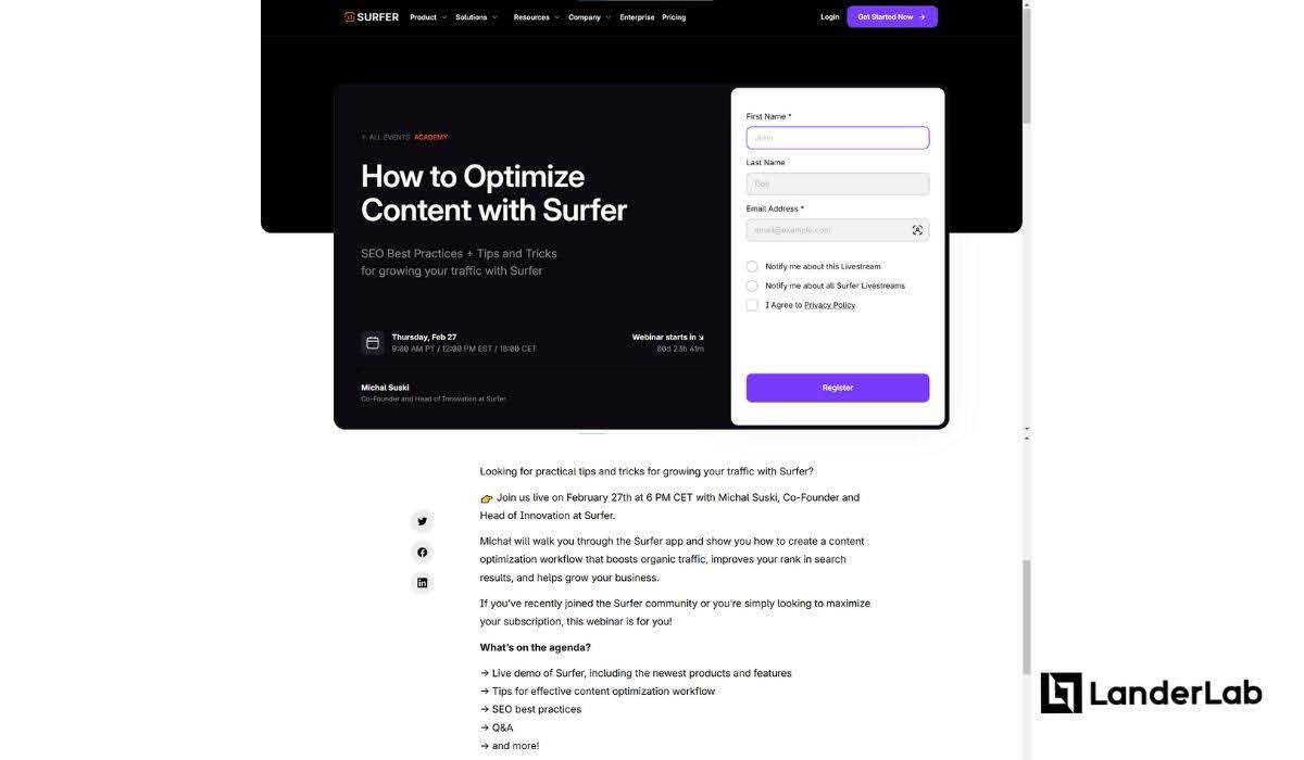 Webinar-Landingpage