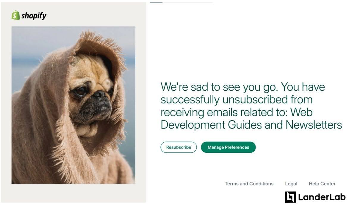 Abmelde-Landingpage