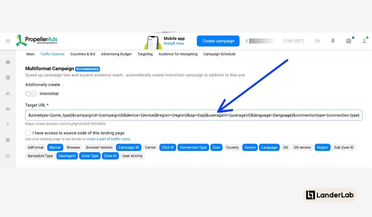 syntaxis van tracking-URL