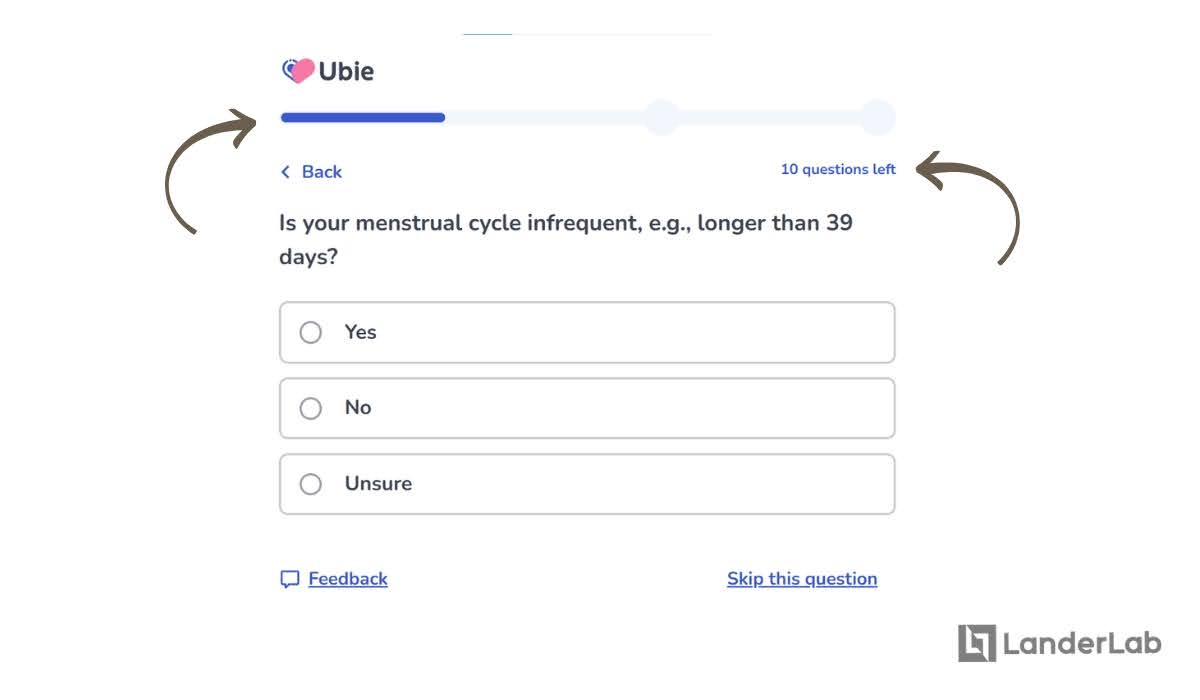 framstegsindikator för quiz-funnels