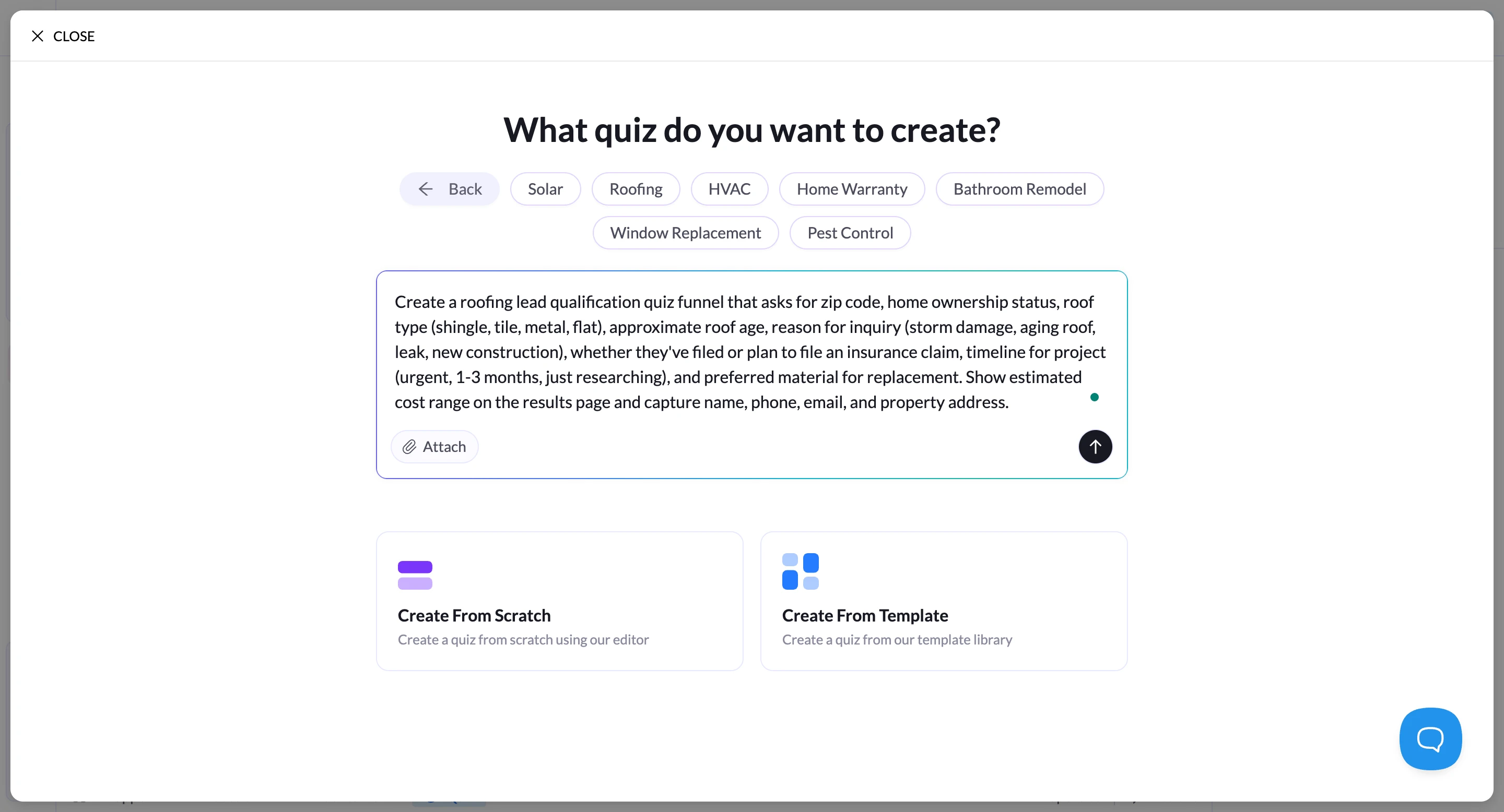 Prompt quizu AI w LanderLab