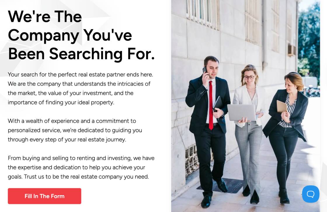 Landingpage-Vorlage für Immobilienmakler