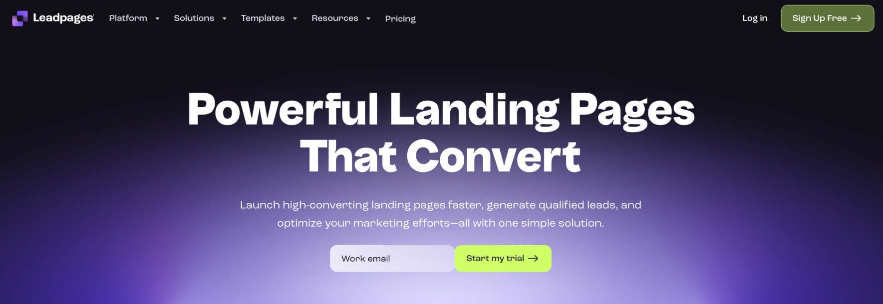 Leadpages-Startseite