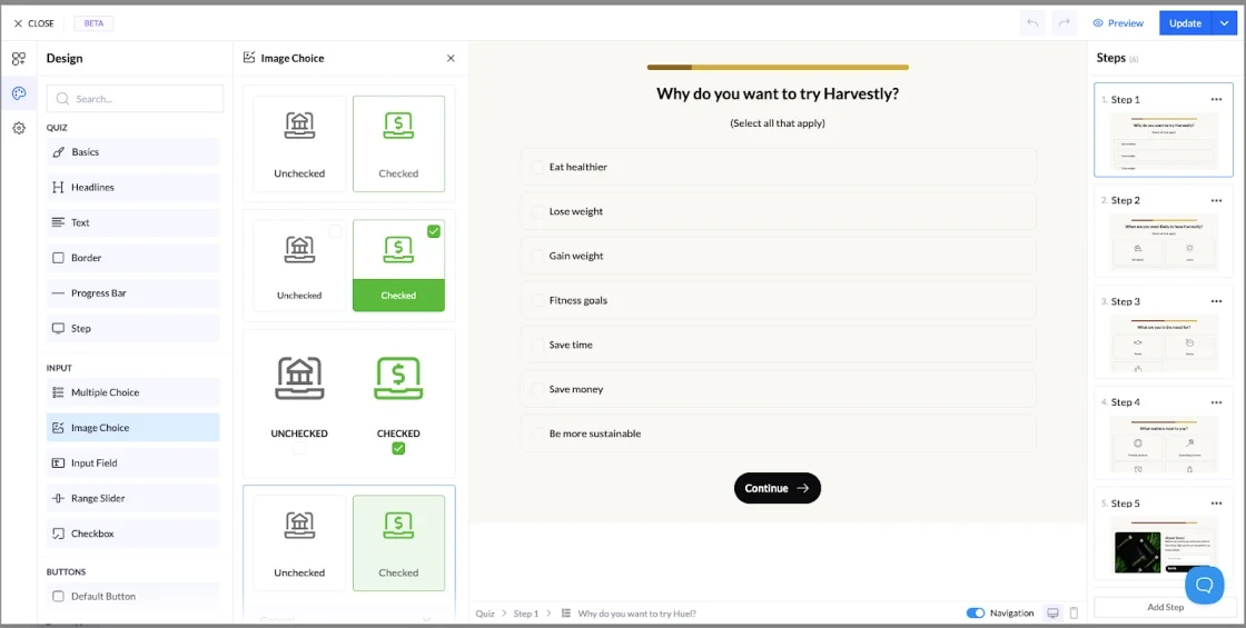 Exempel på mobilvänligt quiz
