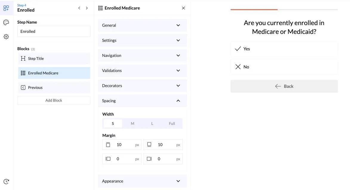 Quiz funnel per Medicare, passaggio 4