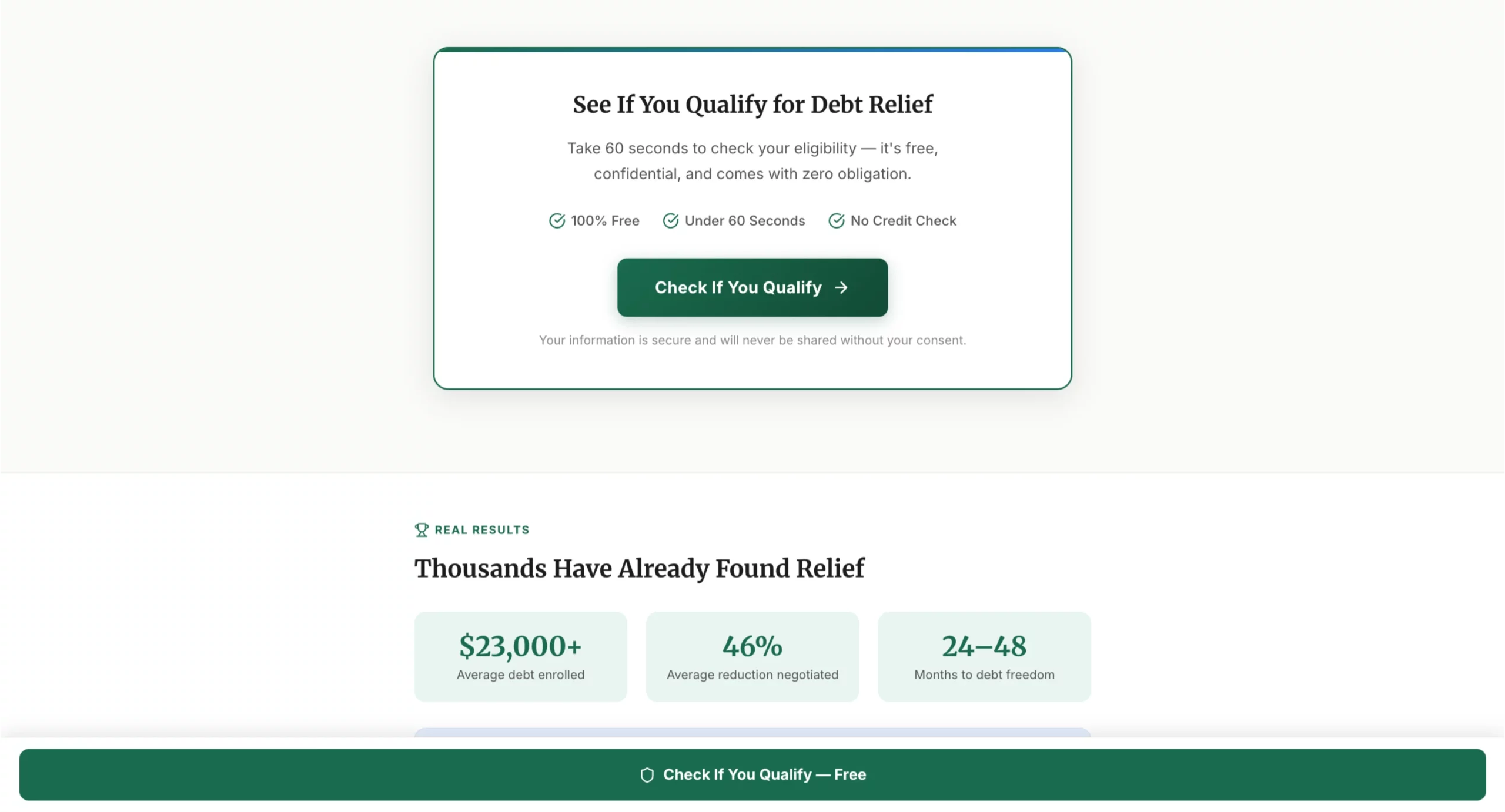 Presell-sida som visar leadformulär, kvalificerings-CTA och social proof-siffror med verkliga resultat