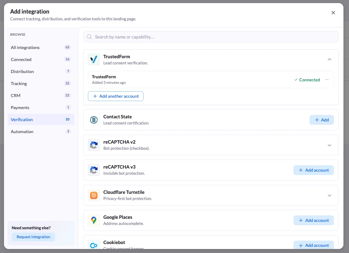 Configurazione di TrustedForm con il campo etichetta di sistema xxTrustedFormCertUrl