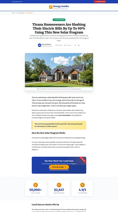 Solar-Advertorial-Vorlage