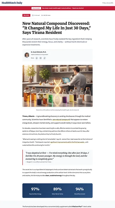 Gesundheits-Advertorial-Vorlage