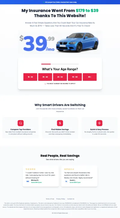 Car Insurance Landing Page Template