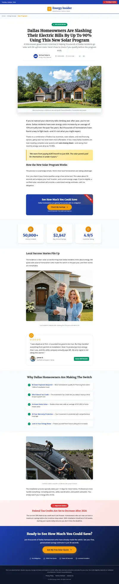 Solar Energy Landing Page Template