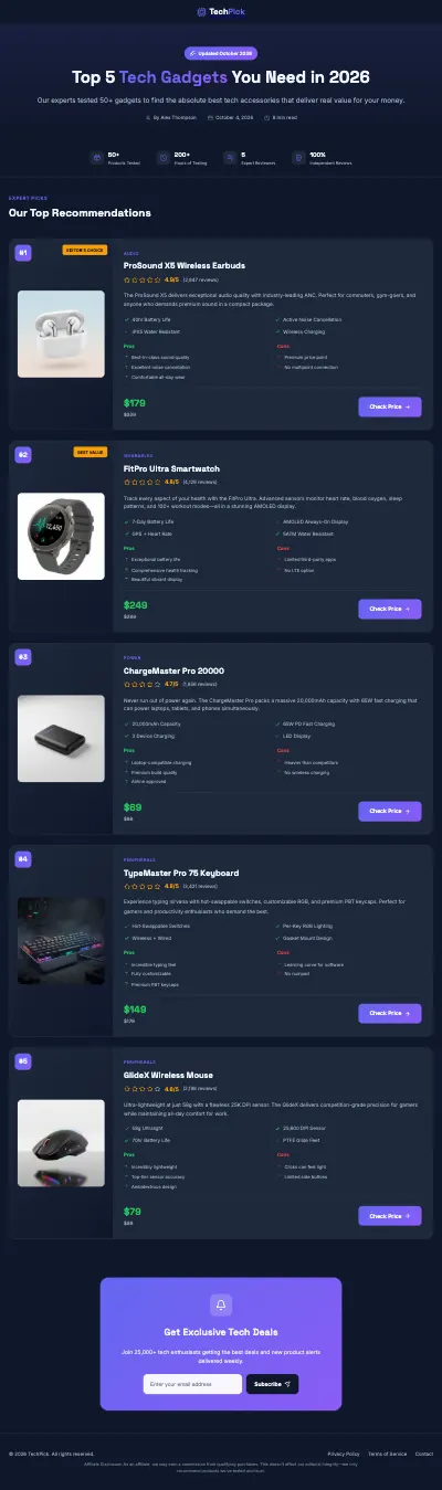 Tech Gadgets Landing Page Template